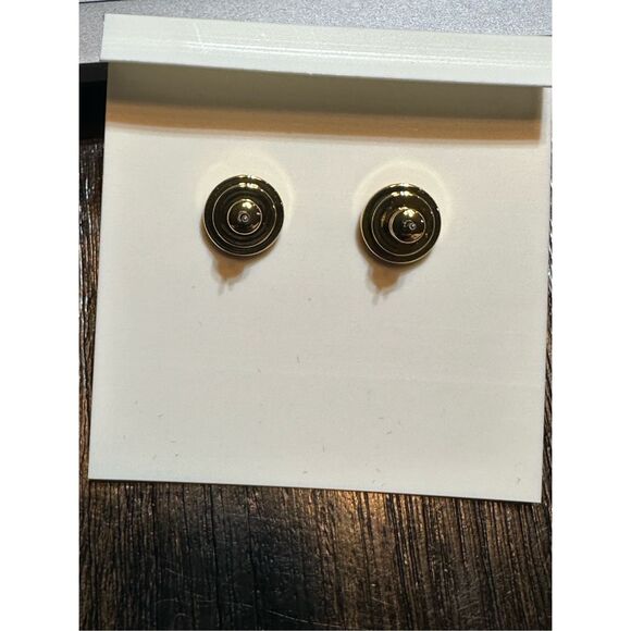 Tory Burch NEW 16k-gold plate blue faux pearl Katie Stud Earrings - Picture 9 of 13